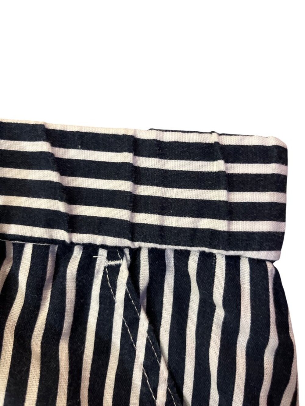 Liz Claiborne Cropped Pants Womens XL Navy White Stripe Linen Used - Picture 6 of 14